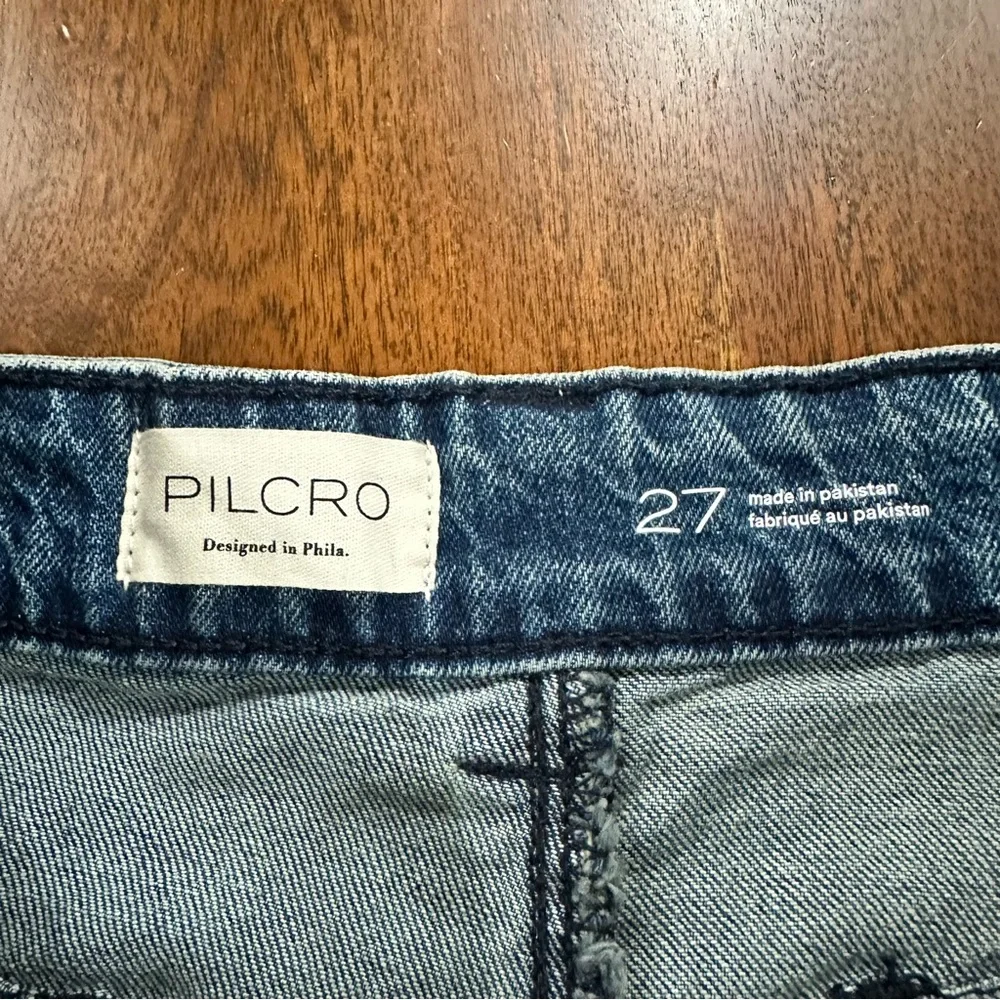 New! Pilcro Anthropologie Mid-Rise Slouchy Utility Bow Jeans Barrel Size 27
